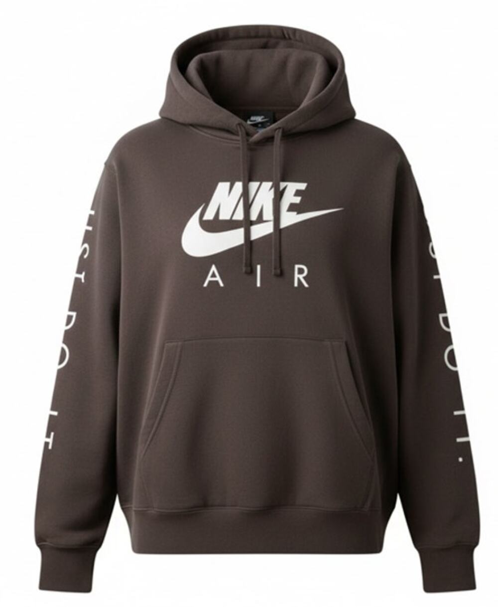 Nike Men's Air JDI Fleece Hoodie Pullover Fleece Brown Size M